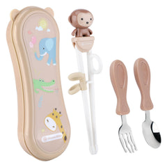 Goryeo Baby toddler utensils set with compact case for on-the-go self-feeding.