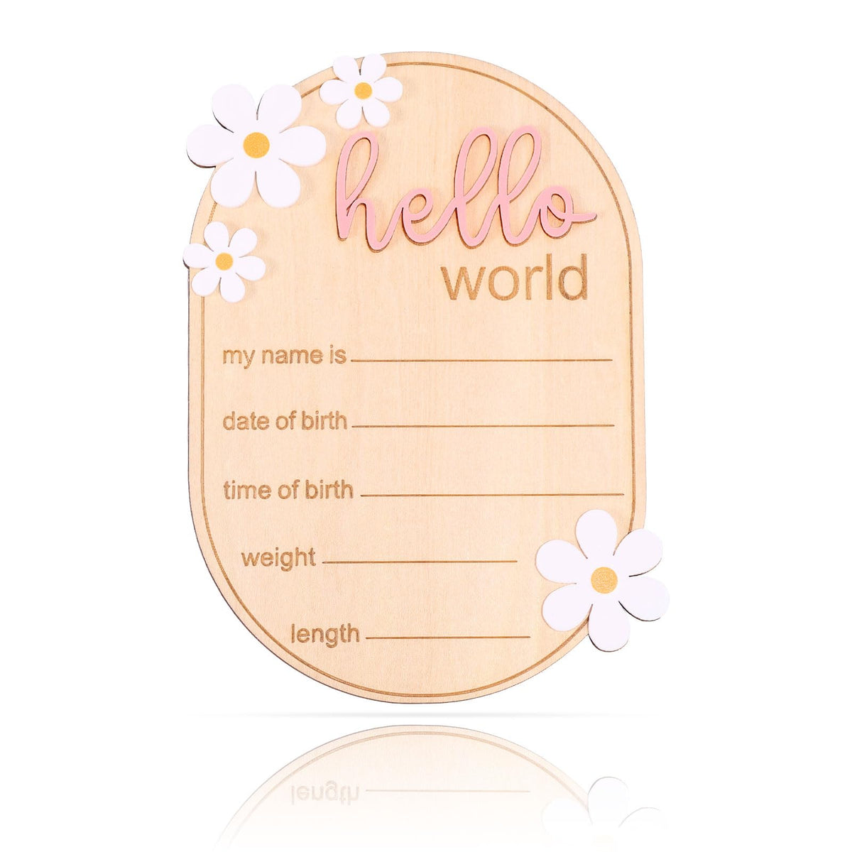 Gosknor baby announcement sign with Hello World for a warm newborn welcome photo