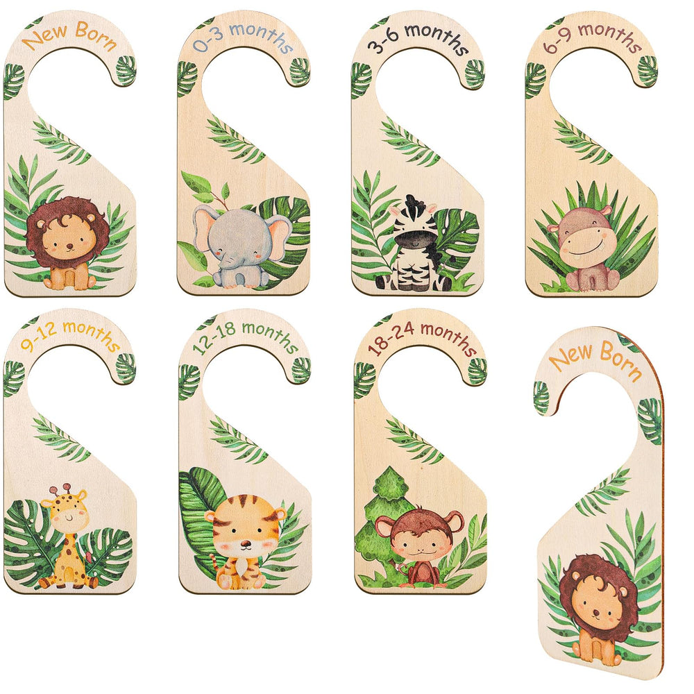 Gosknor newborn closet divider by month range keeps outfits organized in the nursery.