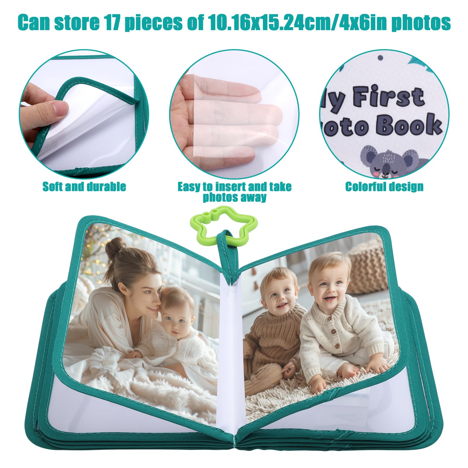 Gosknor Koala travel-friendly album fits 17 photos of 4x6 inches.