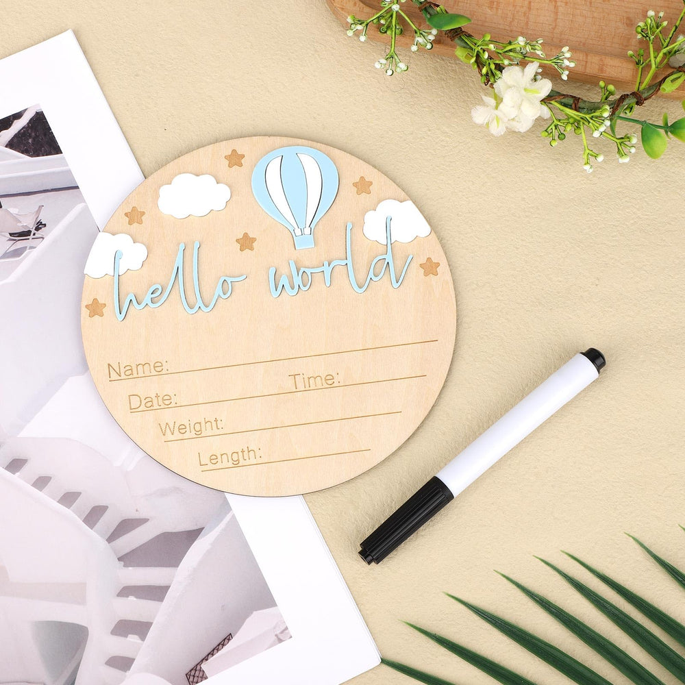 Gosknor wooden baby announcement sign for nursery display and keepsake.
