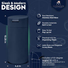 Gosnold Blue Dispenser holds up to 80 wipe rolls for busy spaces