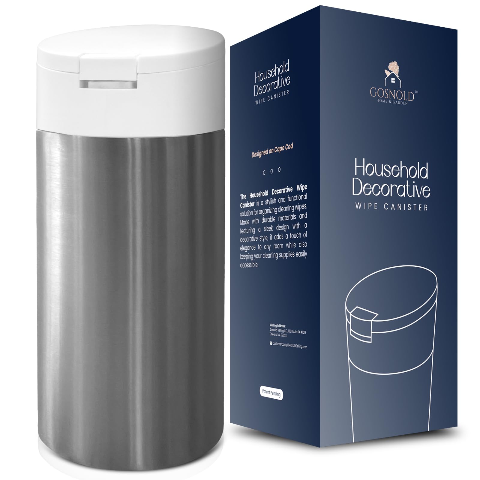 Gosnold Wipes Dispenser elegant, cream lid finishes any space.