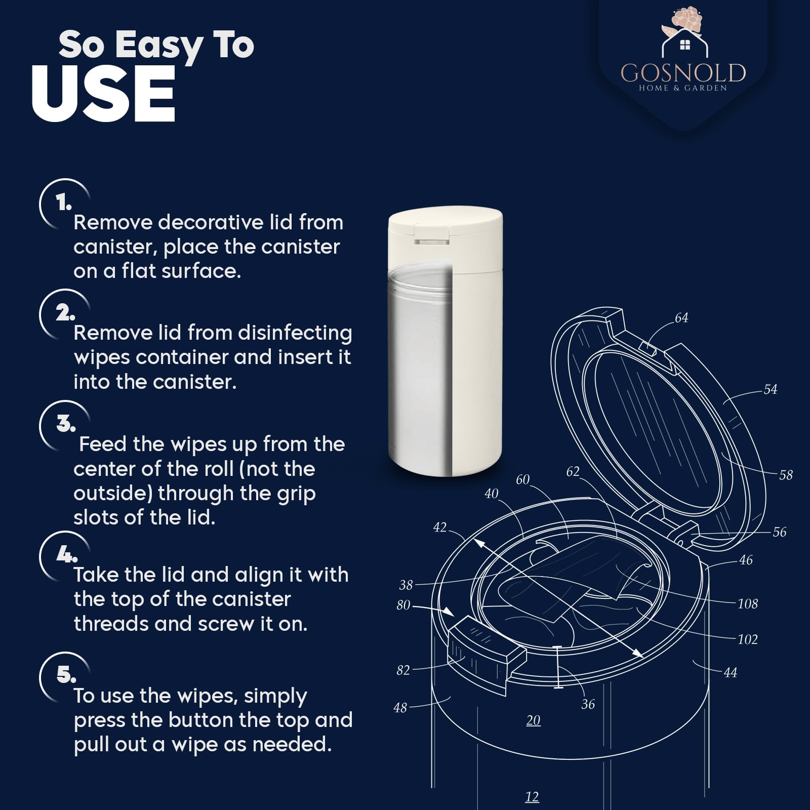 Gosnold refillable design reduces waste and extends usability.