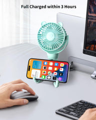 GOTOTO stroller fan with 360-degree rotation for full airflow