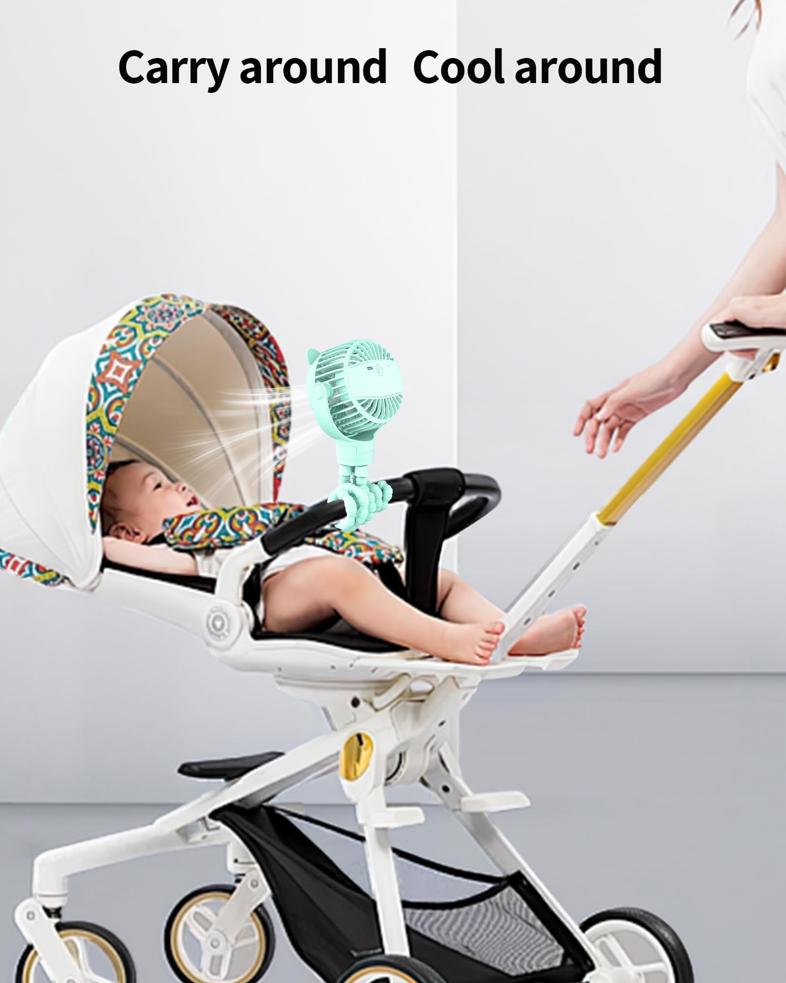 GOTOTO stroller fan for outdoor outings keeps baby comfortable