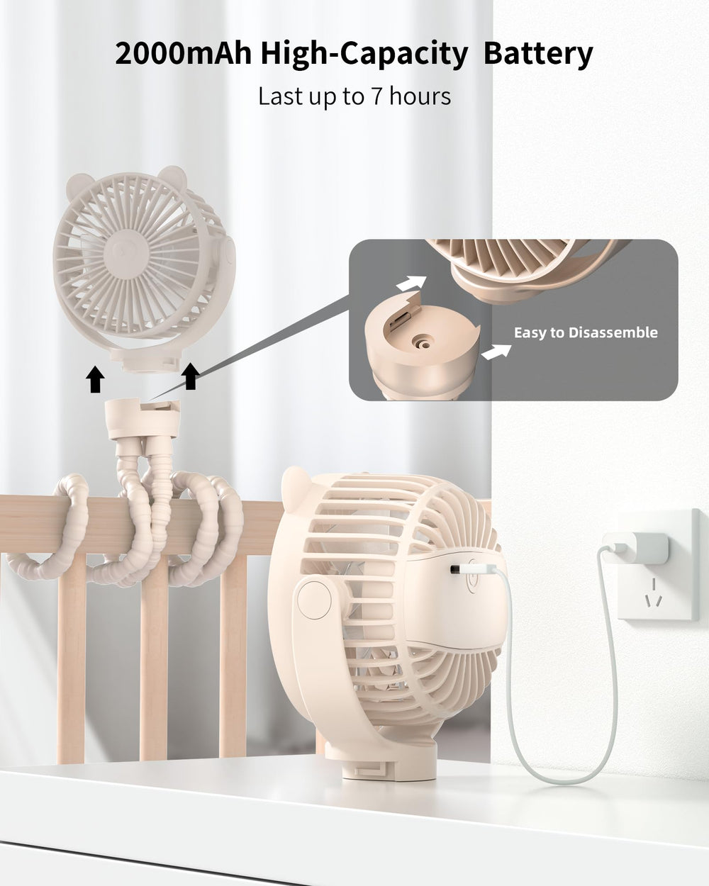 Gototo Baby Stroller Fan offers three adjustable speeds for flexibility.