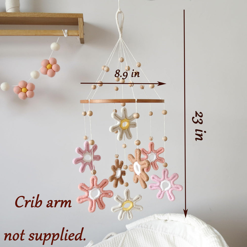 Goukurlsma Boho Daisy Nursery Decor adds stylish focal point for a baby girls room.