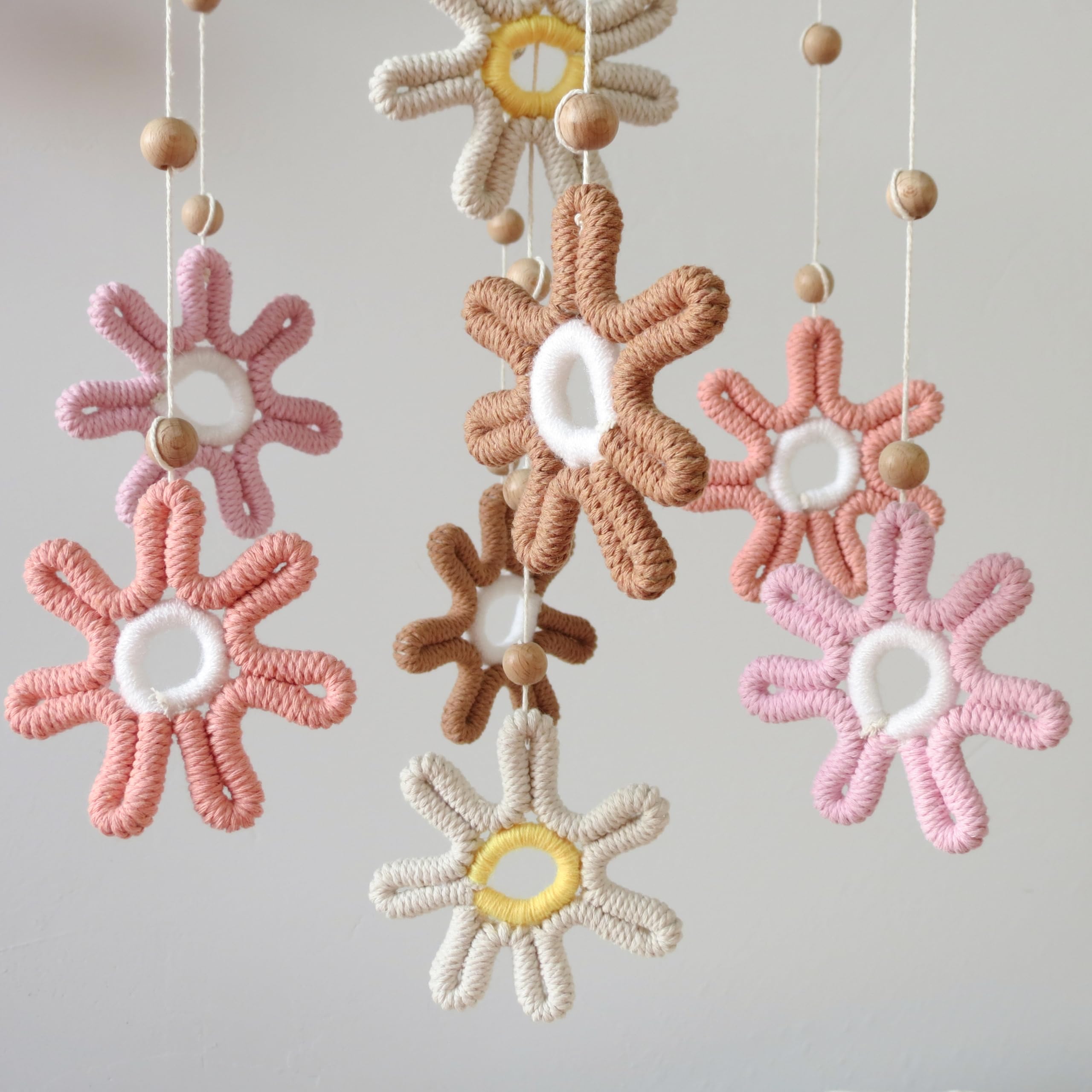 Goukurlsma Daisy Mobile for Girls supports visual focus with high-contrast shapes.