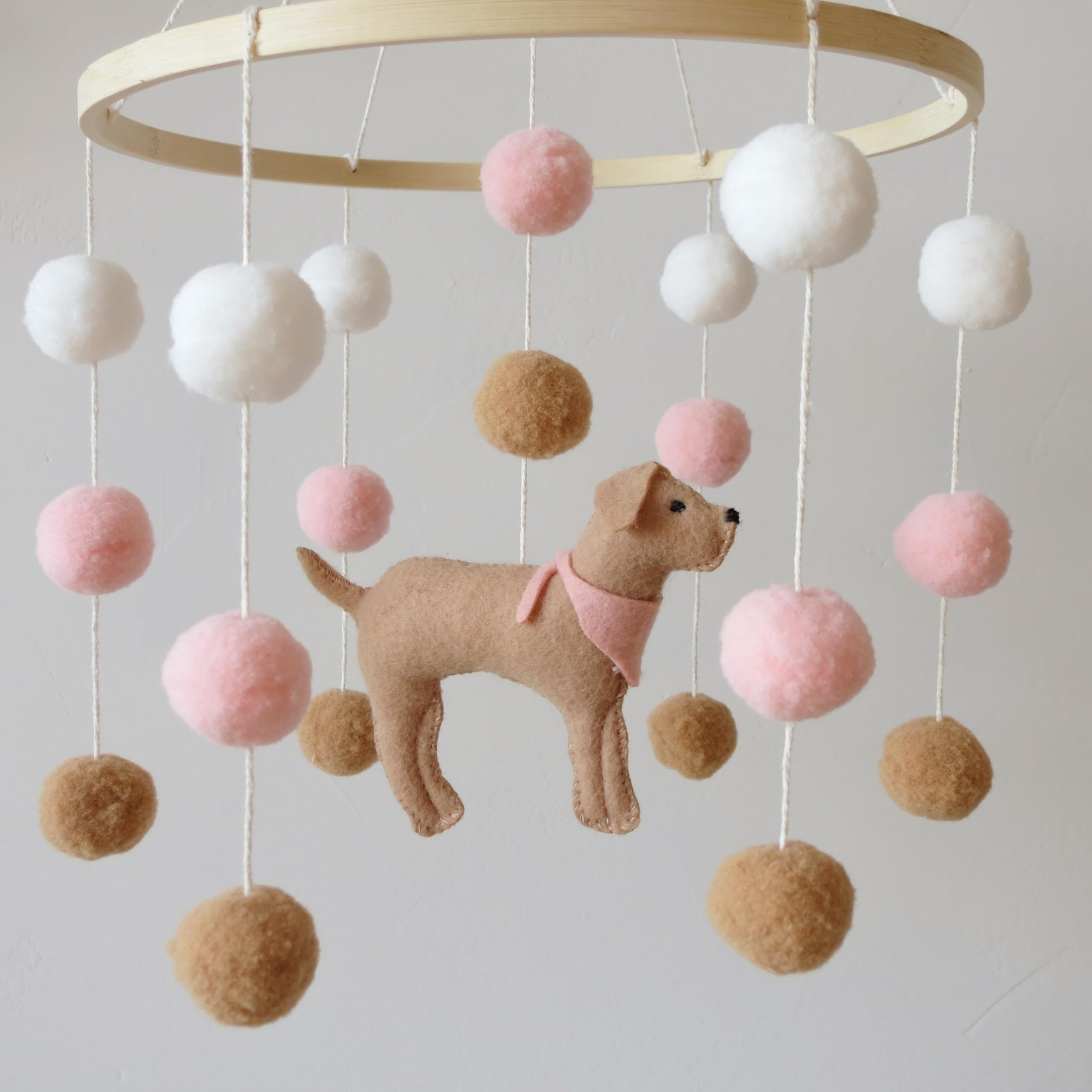 Goukurlsma handmade felt mobile for nursery offers soft textures.