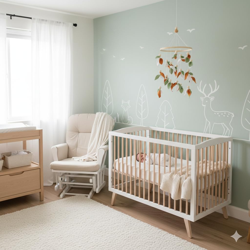 Goukurlsma Leaf Crib Mobile made from eco-friendly materials for a lightweight, safe decor piece.