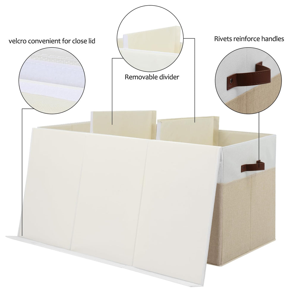 Gowee beige and white storage box blends with nursery or living room decor.