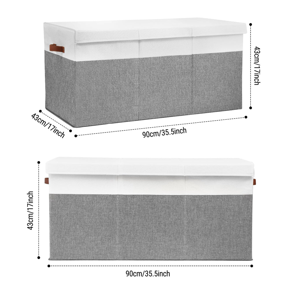 Gowee durable toy box with riveted handles easy to carry around home