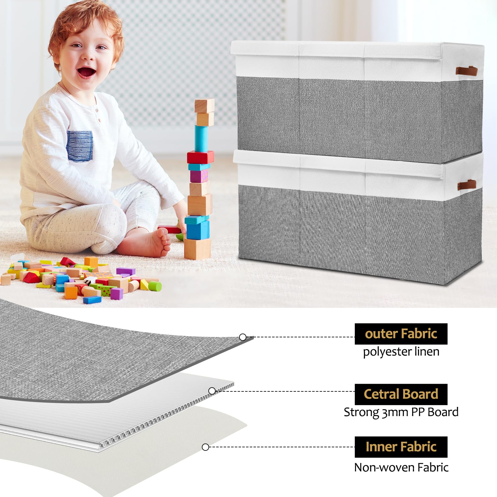 Gowee nursery toy storage multi-purpose box for playroom and nursery