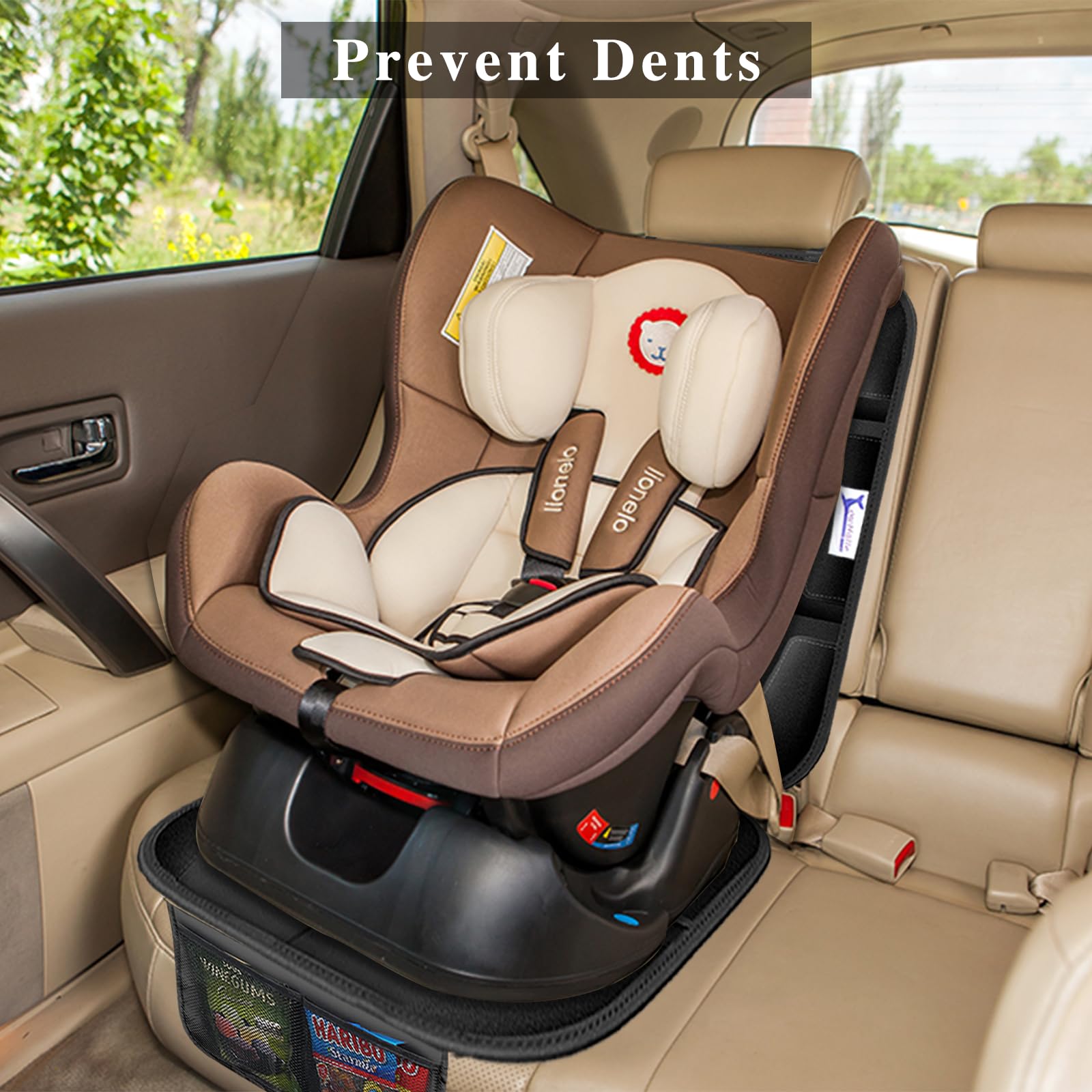 Gowhalle car seat protector with waterproof padding guards against spills