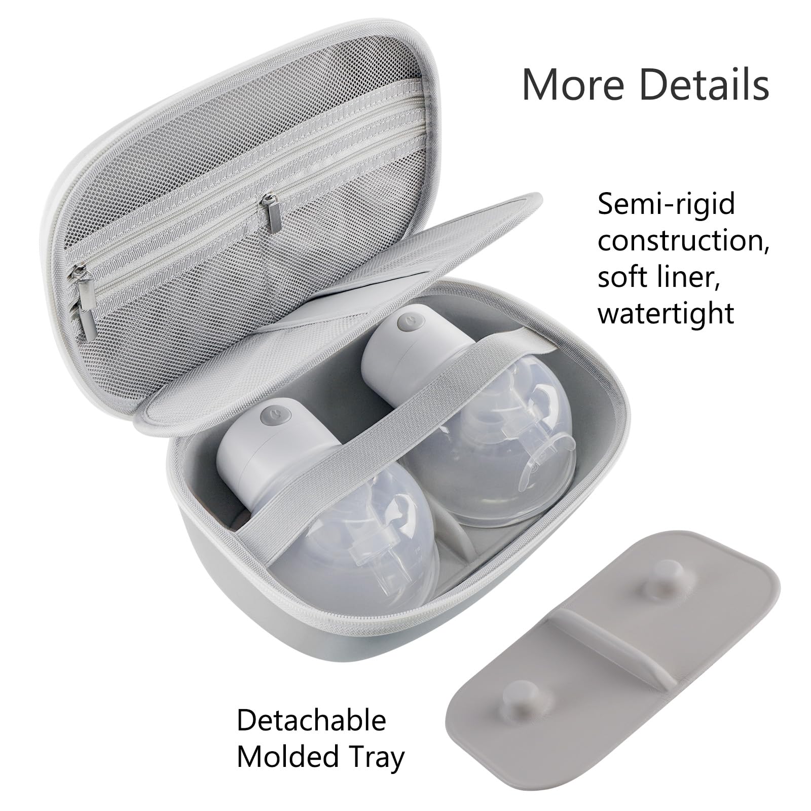 Gowing case interior with pumps in place and compartments visible