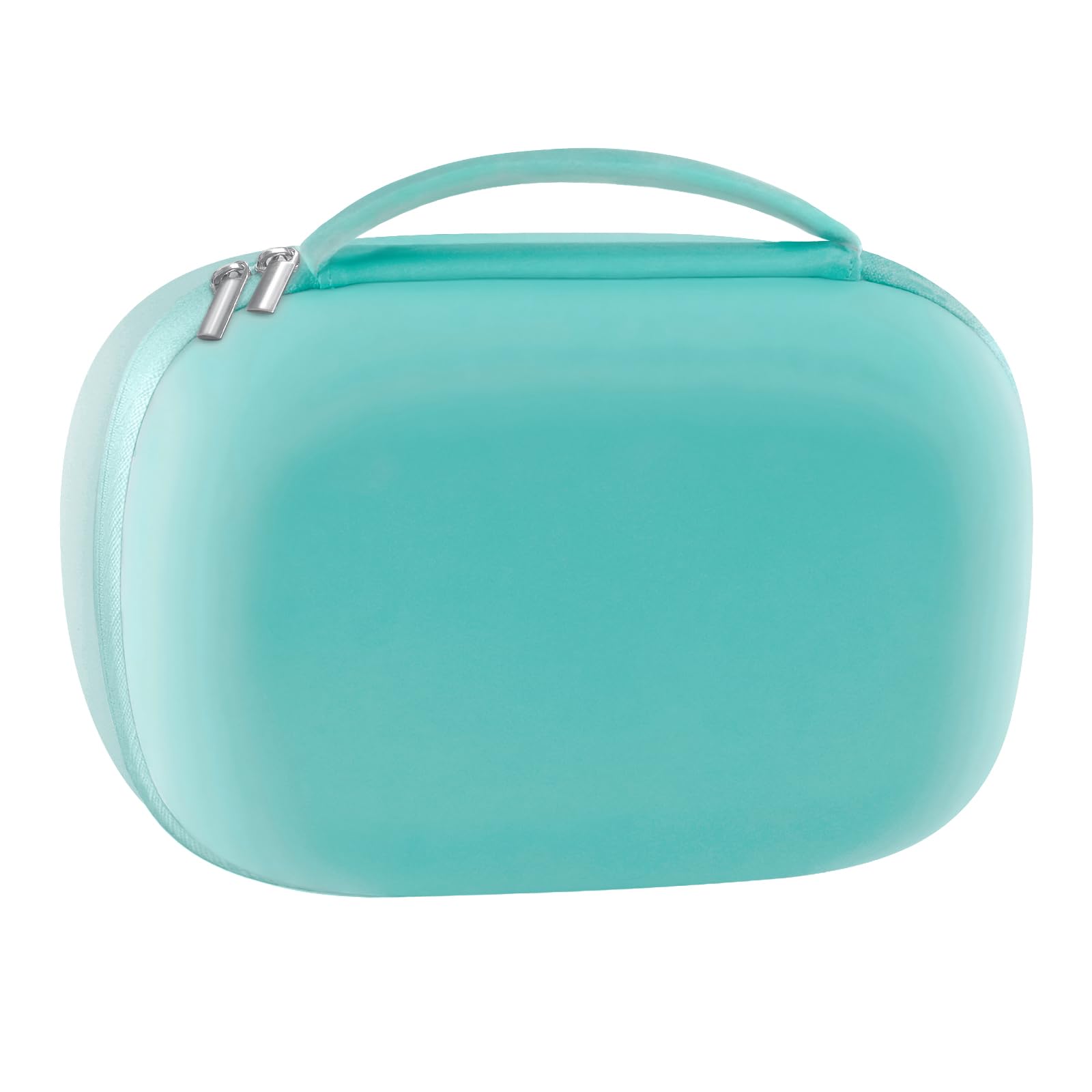 Gowing wearable pump bag in blue hard shell protects two pumps during travel.
