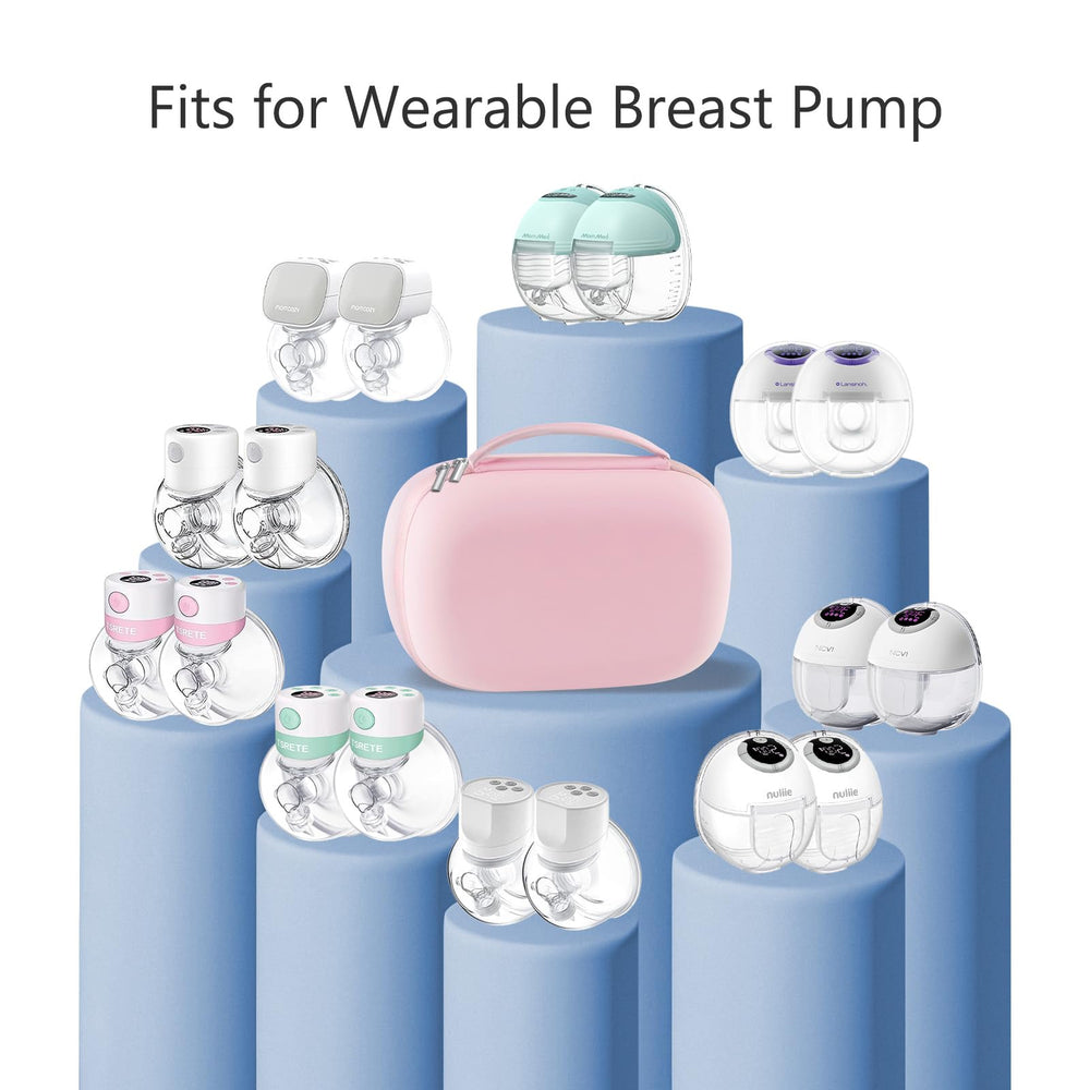 Gowing wearable case interior with pump groove and space for two pumps