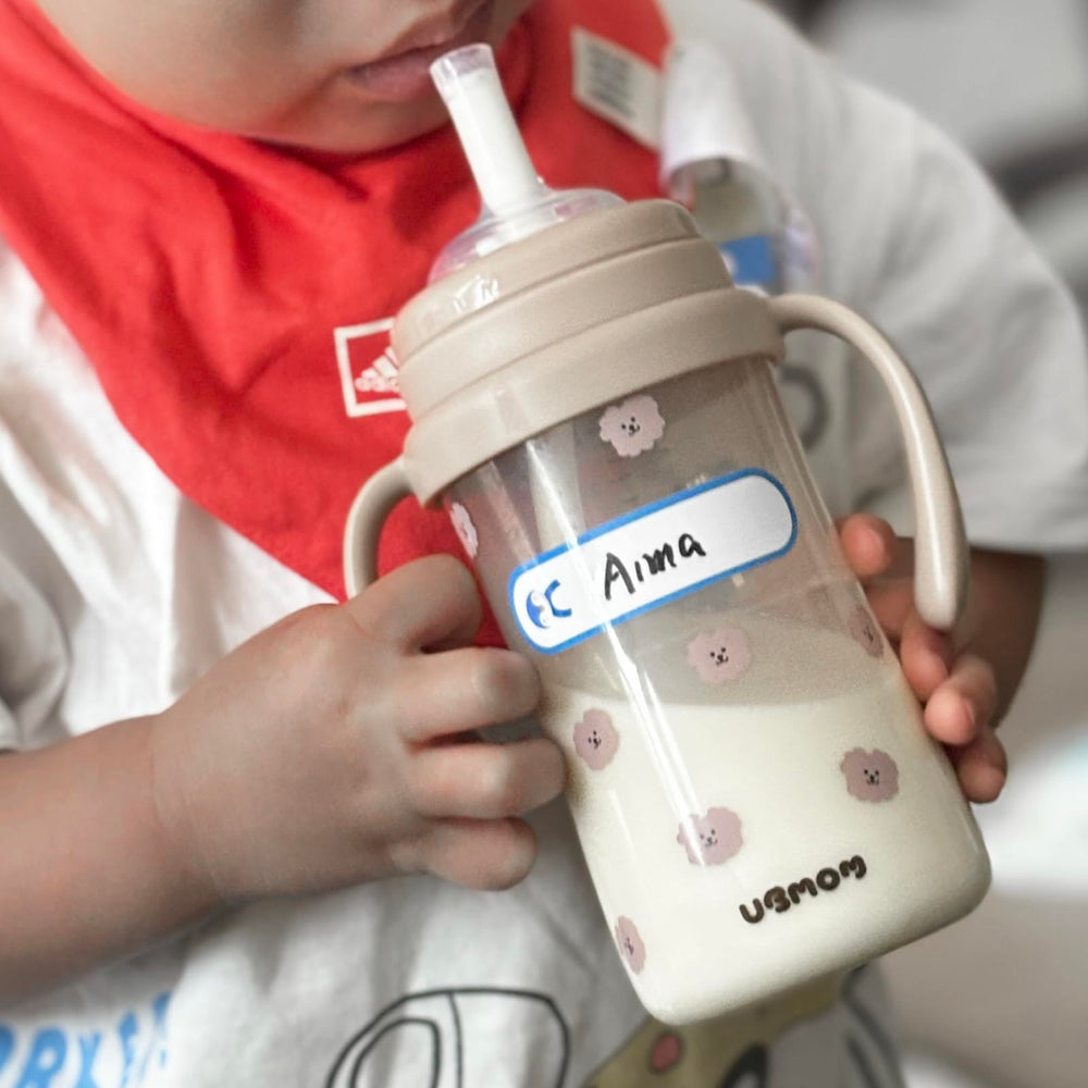 GOYOMI labels on cups and toys reduce mix-ups
