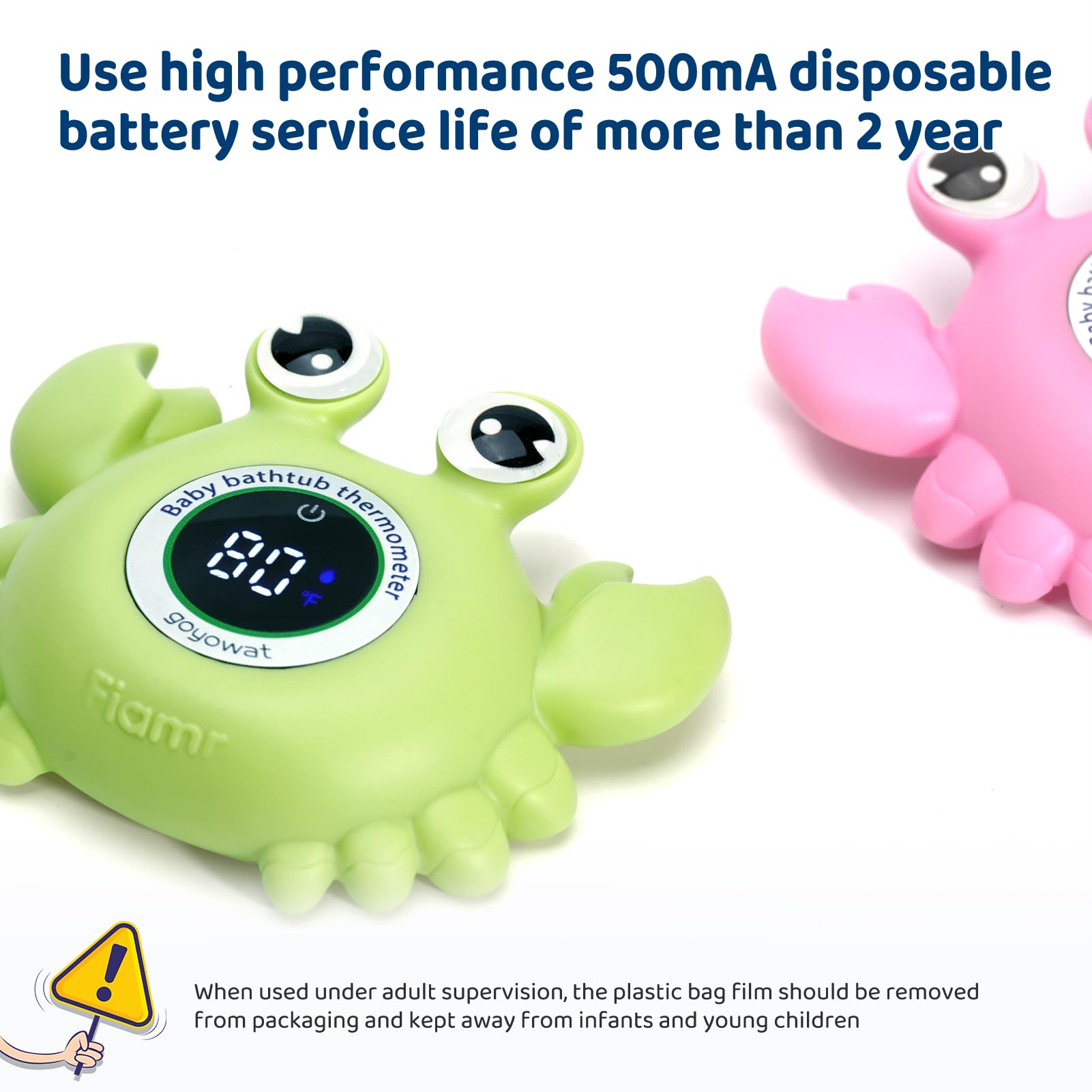 Goyowat quick-response sensor detects temperature shifts for safer bath experiences.