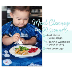 Grabease bib teal wipe-clean surface for quick post-meal cleanup