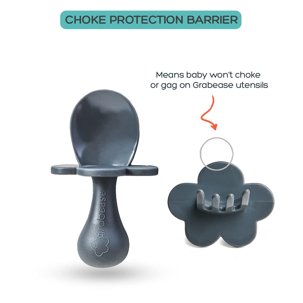 Grabease anti-choke collar shown for safe, comfortable mealtimes.