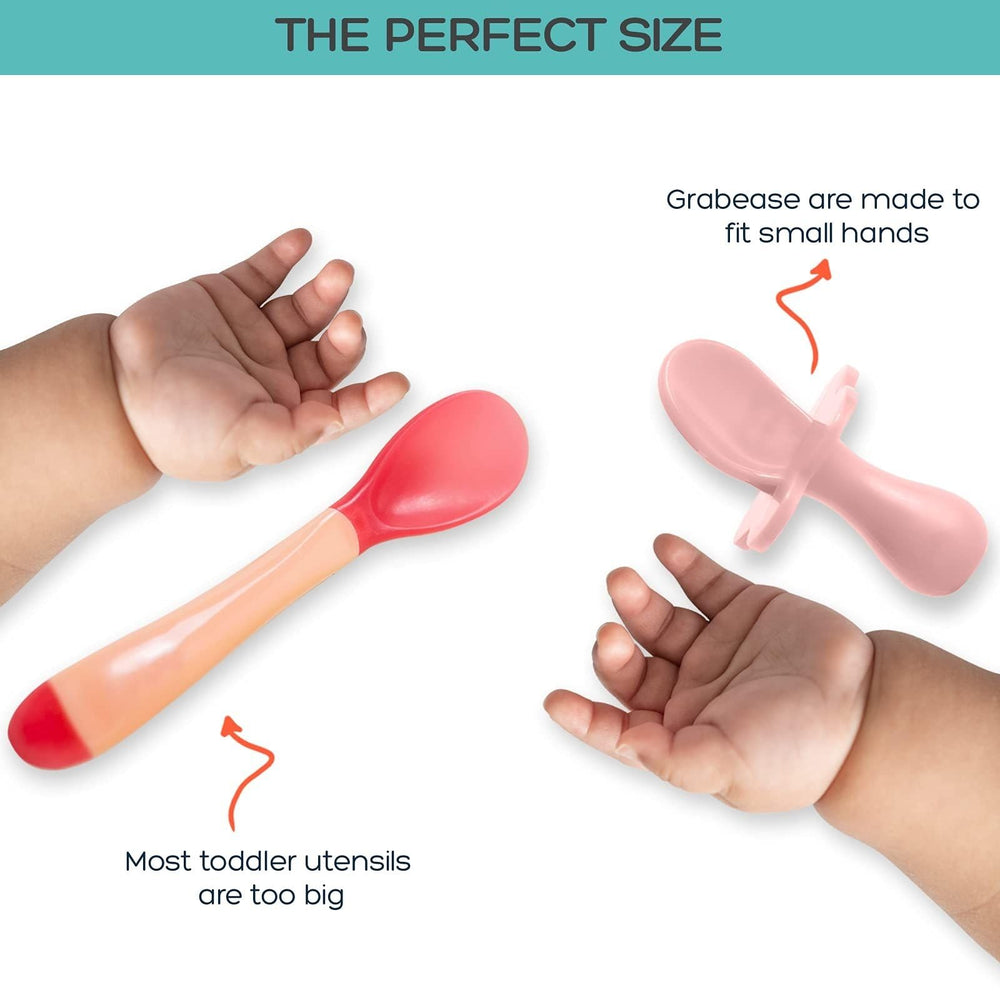 Grabease chemical-free plastic design prioritizes safe exploration at mealtimes.