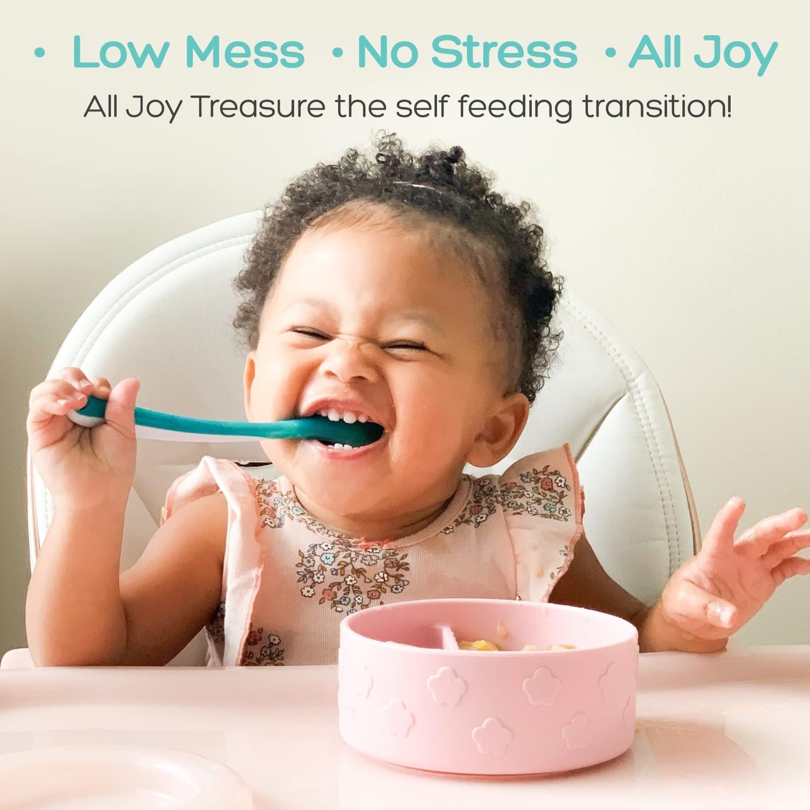Grabease easy-scooping design supports self-feeding as small hands learn.