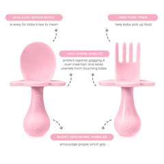 Grabease ergonomic toddler utensils designed for small hands and self-feeding.