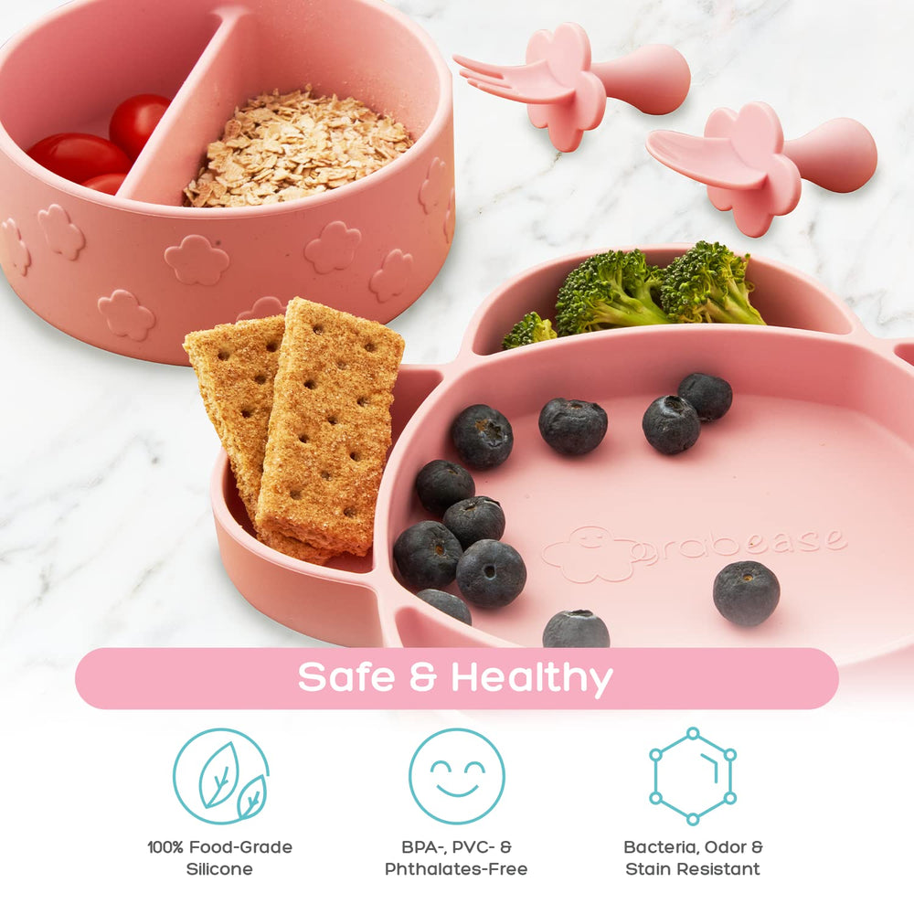 Grabease floral blush design adds cheerful style to mealtime.