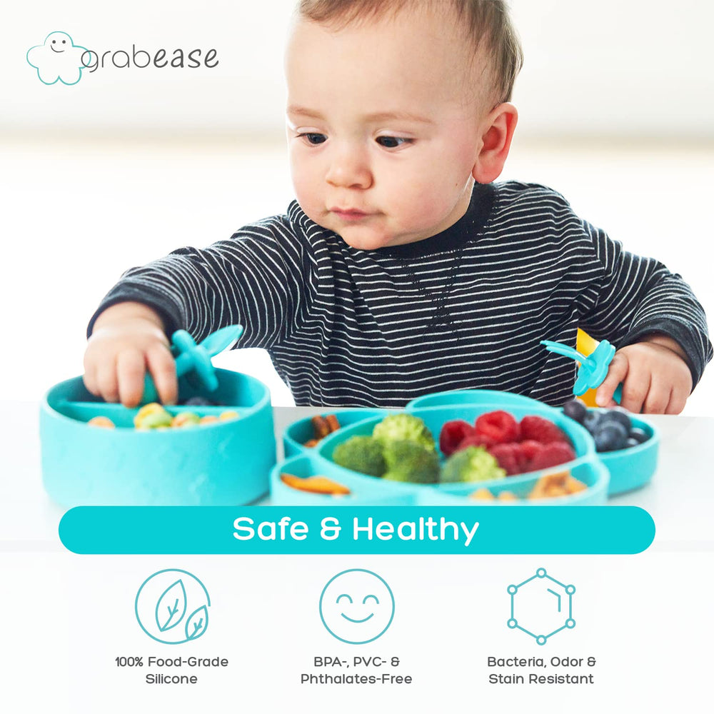 Grabease teal mealtime visuals showcase vibrant design that encourages engagement