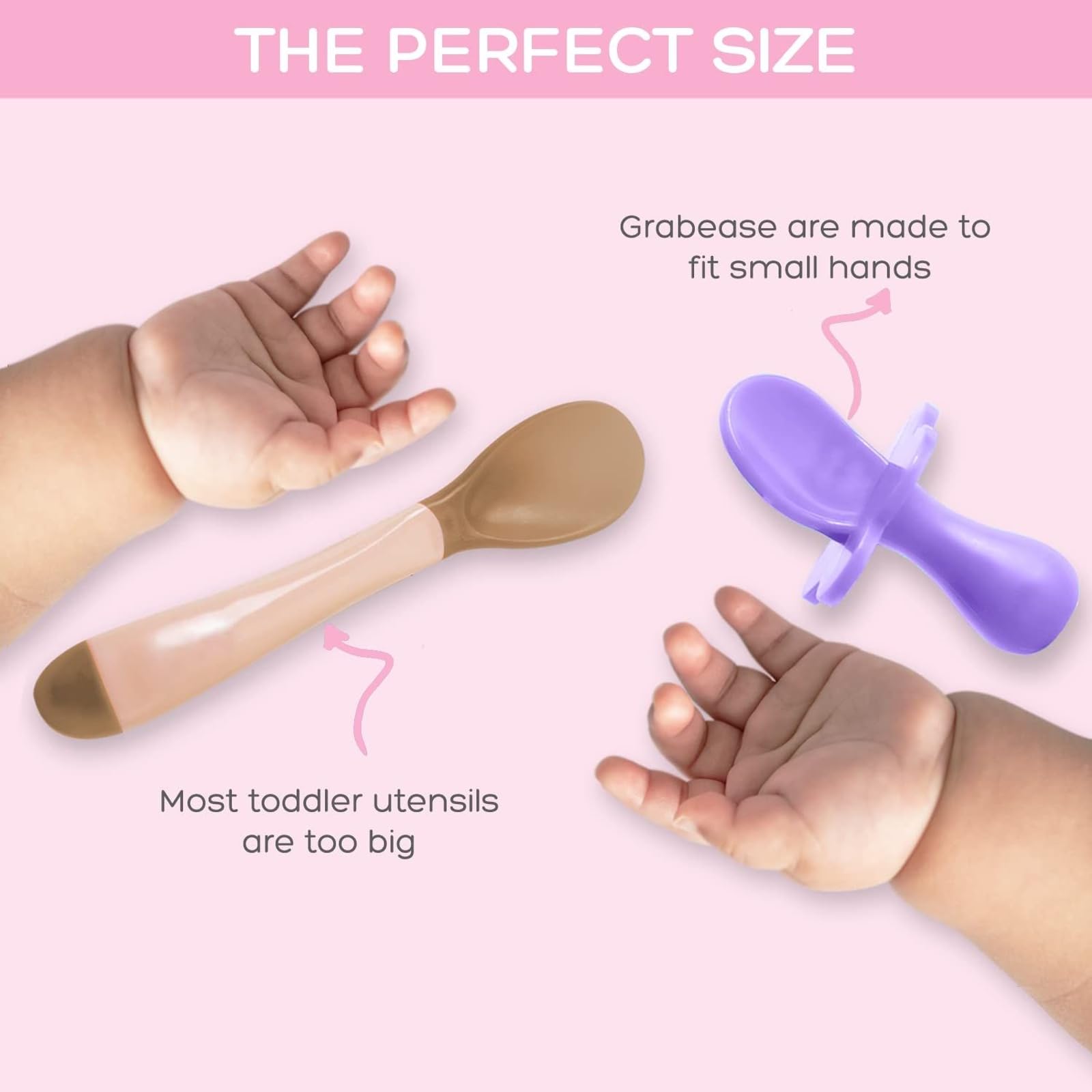 Grabease two colors blush and lavender enhance mealtime appeal