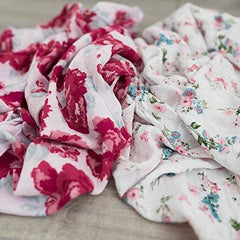 GRACED SOFT LUXURIES muslin swaddle 2-pack, floral garden, breathable comfort for babies.