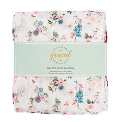GRACED SOFT LUXURIES muslin swaddle oversized 47in x 47in, soft year-round warmth.