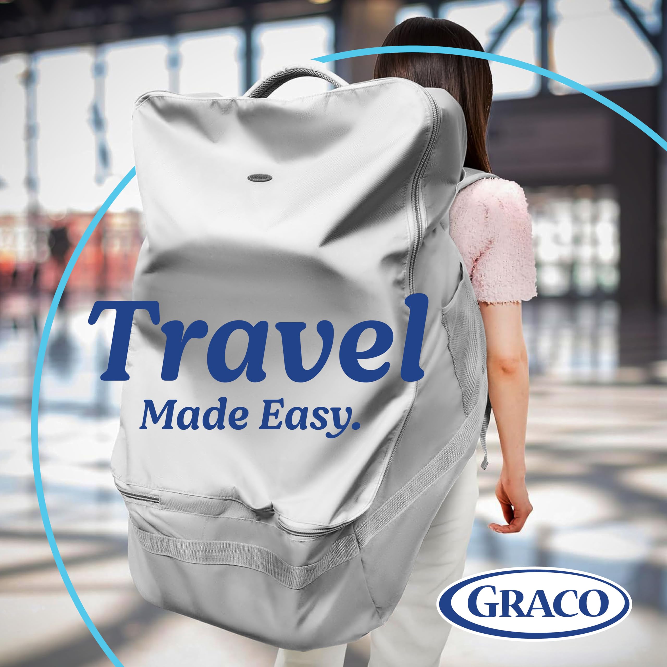 Graco car seat bag includes an ID card holder for quick airport checks.