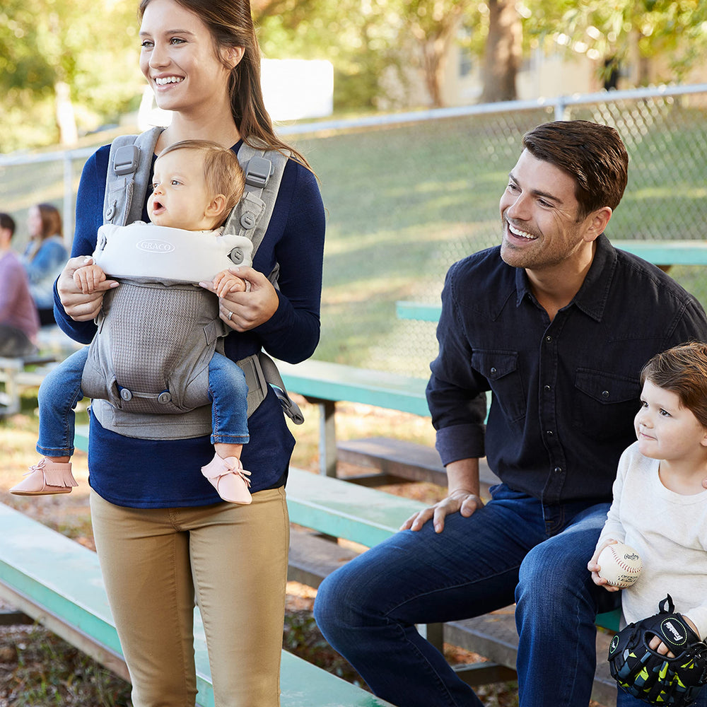 Graco Cradle Me 4-in-1 hood and shield for sun and privacy.
