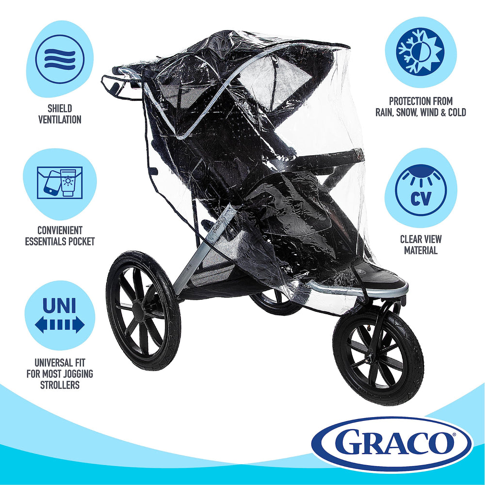 Ventilation netting on both sides of Graco rain cover