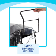Graco Universal Deluxe Weather Shield side ventilation panels boost airflow for baby comfort.
