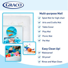 Graco washable vinyl spill catcher for easy cleanups after meals.