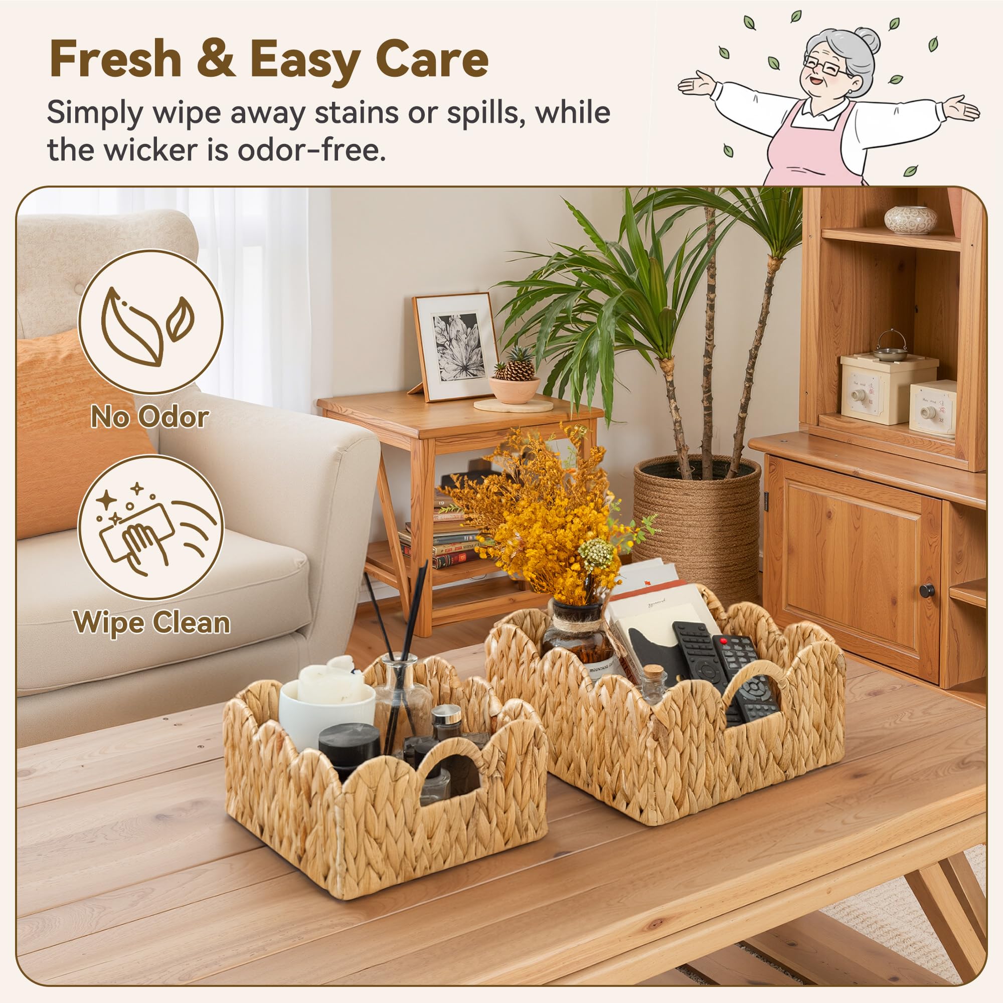 GRANNY SAYS handcrafted water hyacinth texture enhances any room's decor.