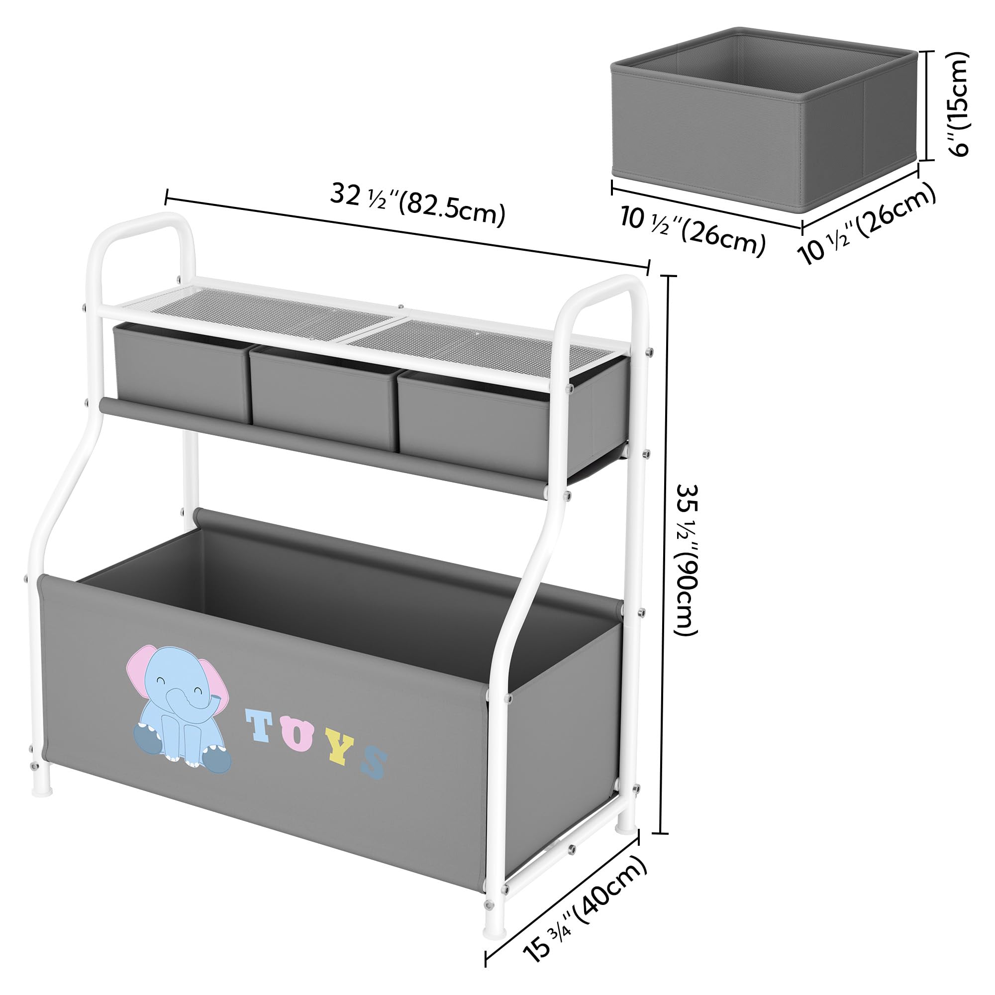 GRANNY SAYS storage cabinet fabric bins open for easy-access storage options