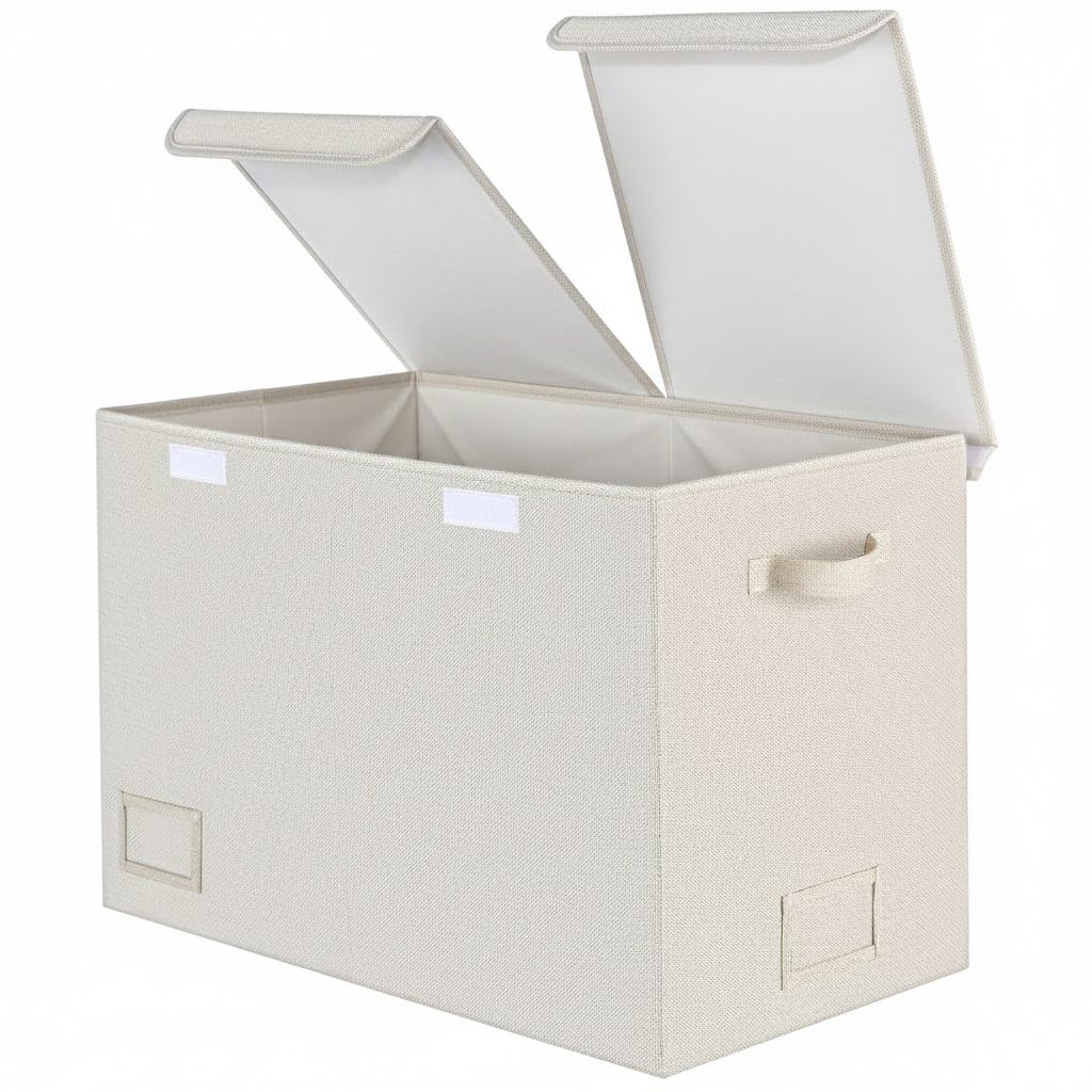 GRANNY SAYS storage chest with lids open for easy access to blankets and towels