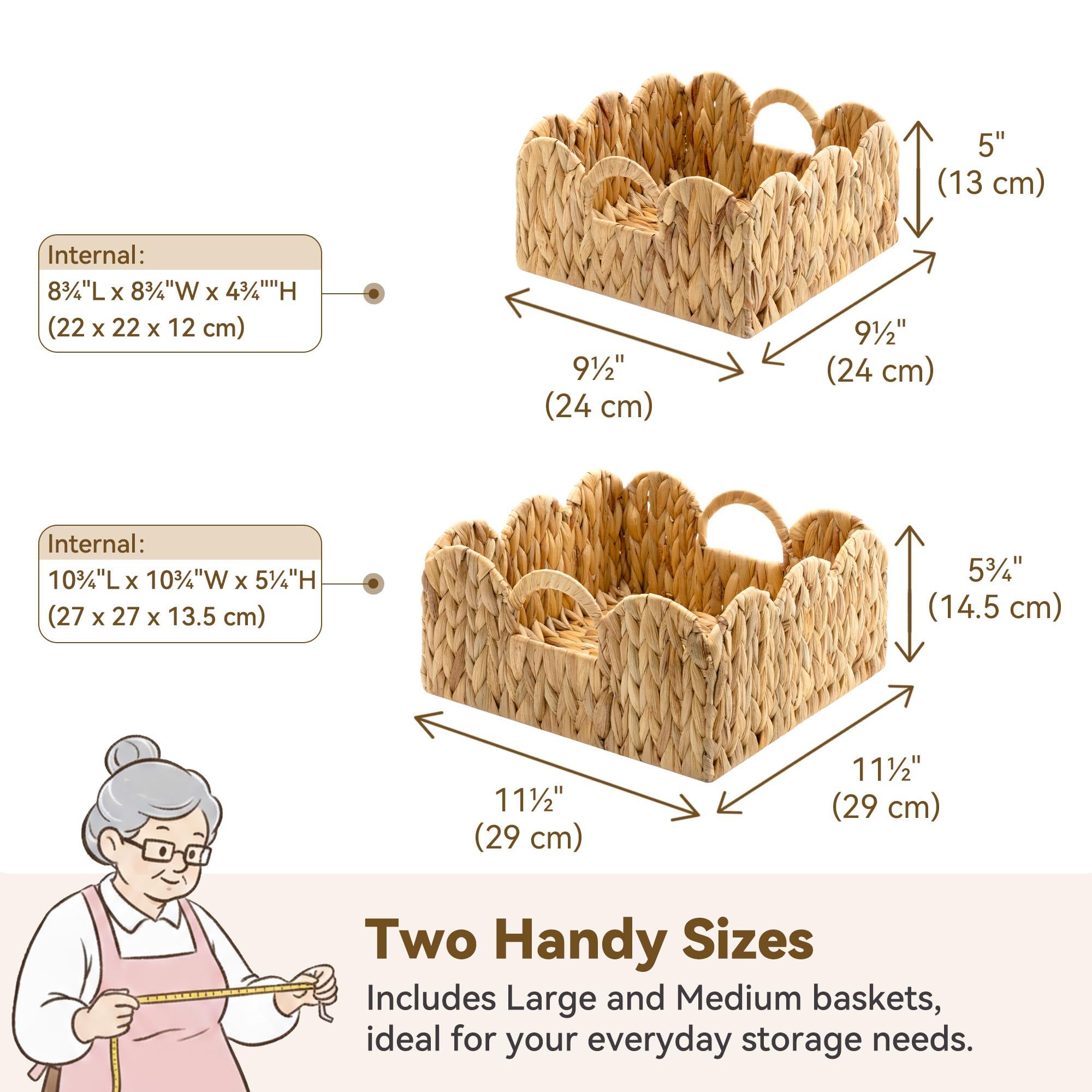 GRANNY SAYS wicker basket medium with handles ideal for towels or snacks.