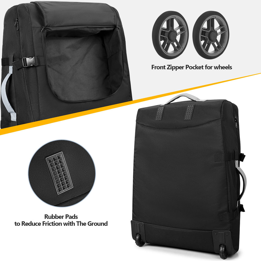 GRAOSO stroller bag reflects for high visibility at airports.