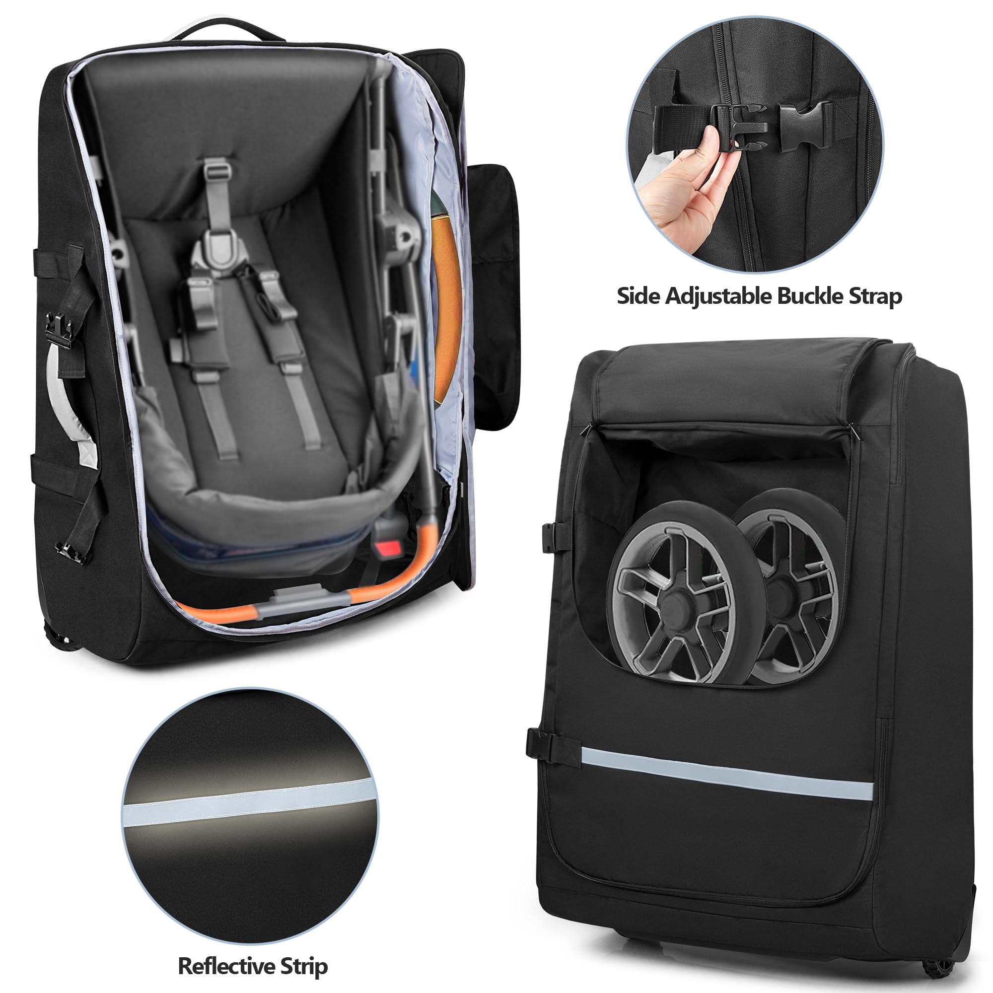 GRAOSO bag side pocket design keeps wheels and accessories organized.
