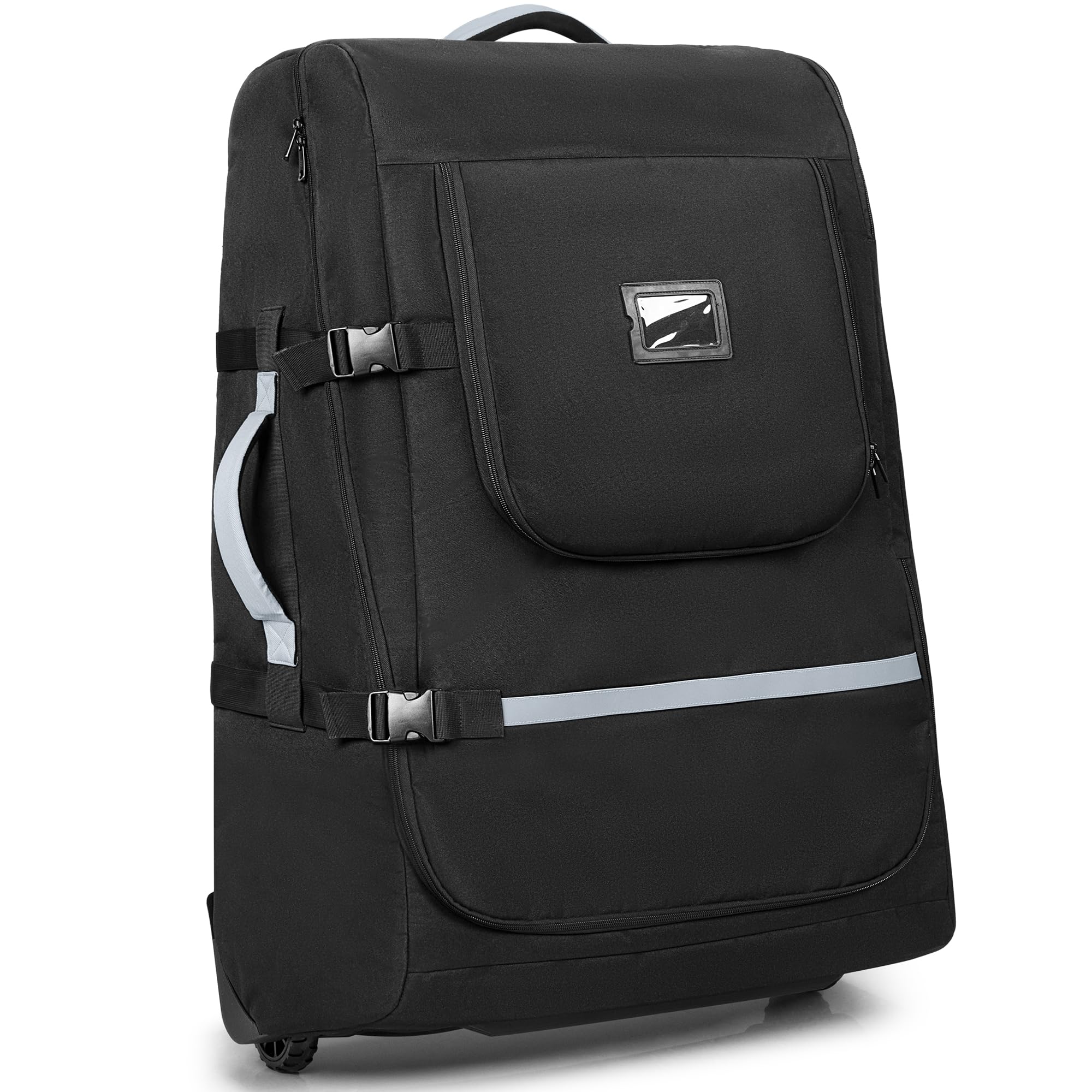 GRAOSO stroller bag with wheels, front view, for smooth airport transport.