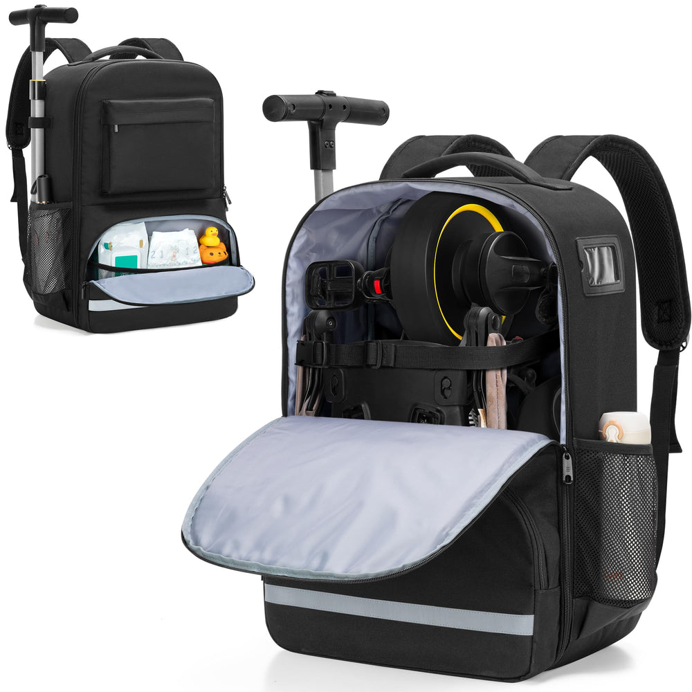 GRAOSO travel bag with Doona Liki Trike S3 main compartment keeps strollers secure.