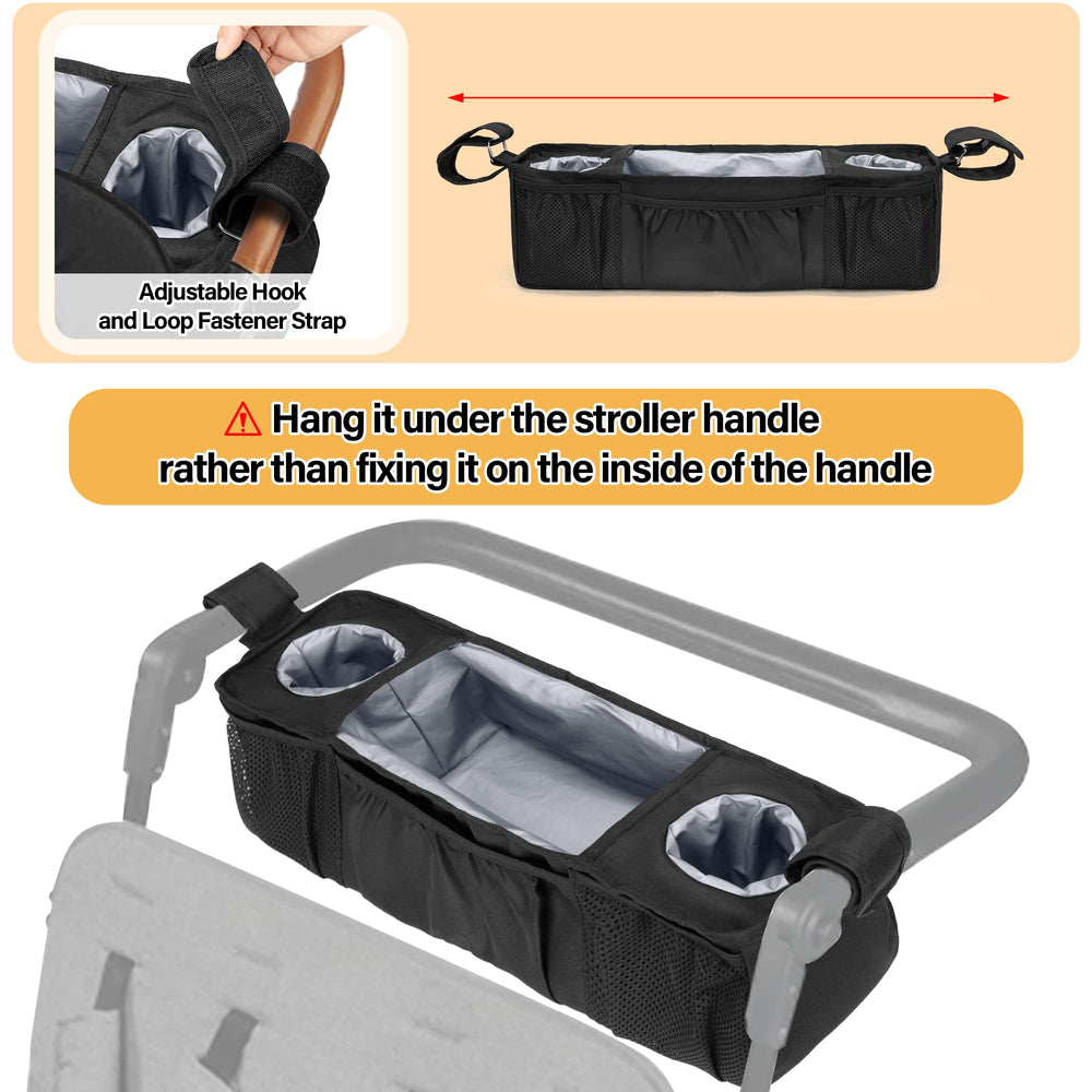 GRAOSO adjustable straps for secure, tool-free installation on the wagon console.