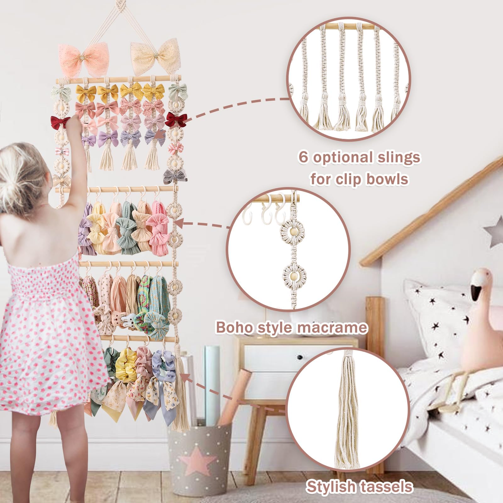 GRDYEAAR baby nursery decor wall hanger adds warm rustic charm while organizing accessories.