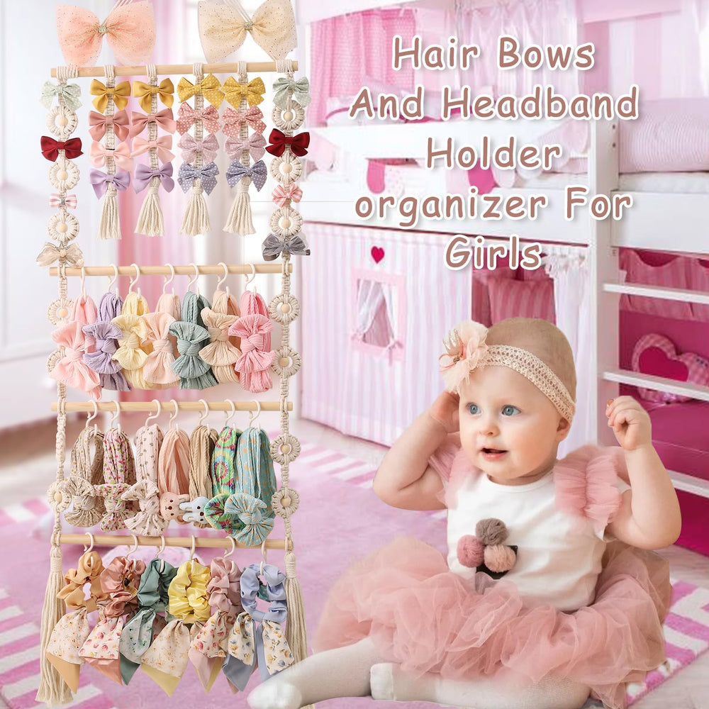GRDYEAAR headband organizer wood keeps headbands ready for quick changes.